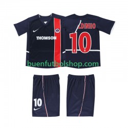 Camiseta de Fútbol AC Milan RONALDINHO 10 Retro 2002 2003 Primera Equipación Manga Corta Niño