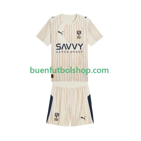 Camiseta de Fútbol Al Hilal CWC 2025-2026 Segunda Equipación Manga Corta Niño