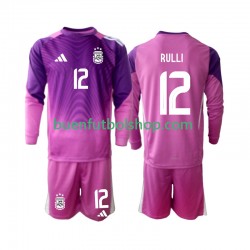 Camiseta de Fútbol Argentina Portero Geronimo Rulli 12 2025 Primera Equipación Manga Larga Niño Camiseta de Fútbol Argentina Portero Geronimo Rulli 12 2025 Primera Equipación Manga Larga Niño