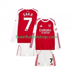 Camiseta de Fútbol Arsenal Bukayo Saka 7 2025-2026 Primera Equipación Manga Larga Niño