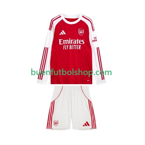 Camiseta de Fútbol Arsenal 2025-2026 Primera Equipación Manga Larga Niño