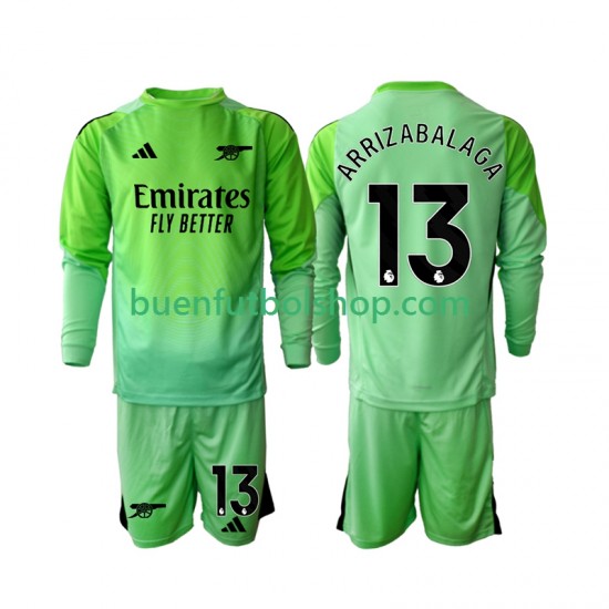 Camiseta de Fútbol Arsenal Portero Kepa Arrizabalaga 13 2025-2026 Segunda Equipación Manga Larga Niño