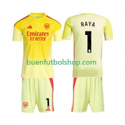 Camiseta de Fútbol Arsenal Portero Raya 1 2025-2026 Primera Equipación Manga Corta Niño Camiseta de Fútbol Arsenal Portero Raya 1 2025-2026 Primera Equipación Manga Corta Niño