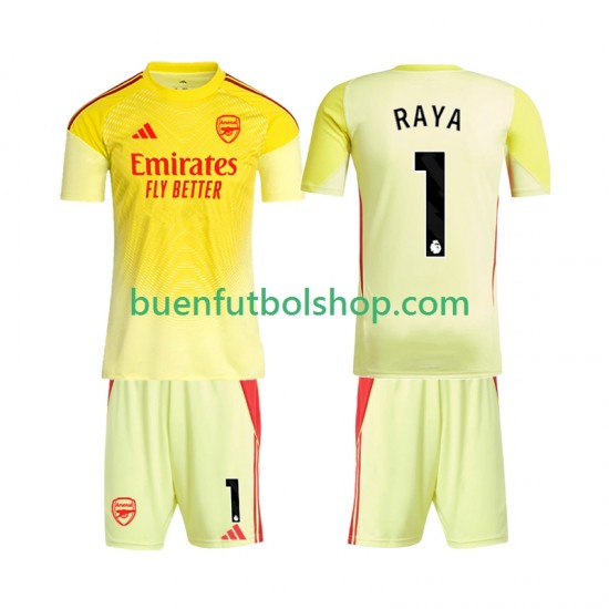 Camiseta de Fútbol Arsenal Portero Raya 1 2025-2026 Primera Equipación Manga Corta Niño Camiseta de Fútbol Arsenal Portero Raya 1 2025-2026 Primera Equipación Manga Corta Niño