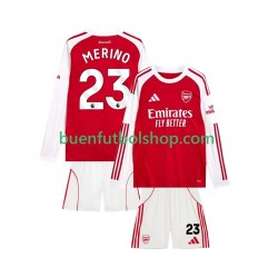 Camiseta de Fútbol Arsenal Merino 23 2025-2026 Primera Equipación Manga Larga Niño