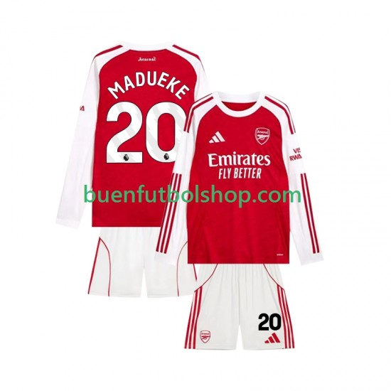 Camiseta de Fútbol Arsenal Noni Madueke 20 2025-2026 Primera Equipación Manga Larga Niño Camiseta de Fútbol Arsenal Noni Madueke 20 2025-2026 Primera Equipación Manga Larga Niño