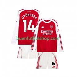 Camiseta de Fútbol Arsenal Viktor Gyokeres 14 2025-2026 Primera Equipación Manga Larga Niño