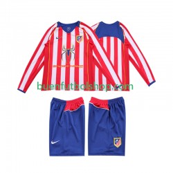 Camiseta de Fútbol Atlético Madrid Retro 2004 2005 Primera Equipación Manga Larga Niño