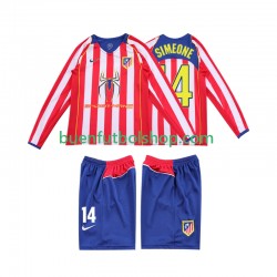 Camiseta de Fútbol Atlético Madrid SIMEONE 14 Retro 2004 2005 Primera Equipación Manga Larga Niño