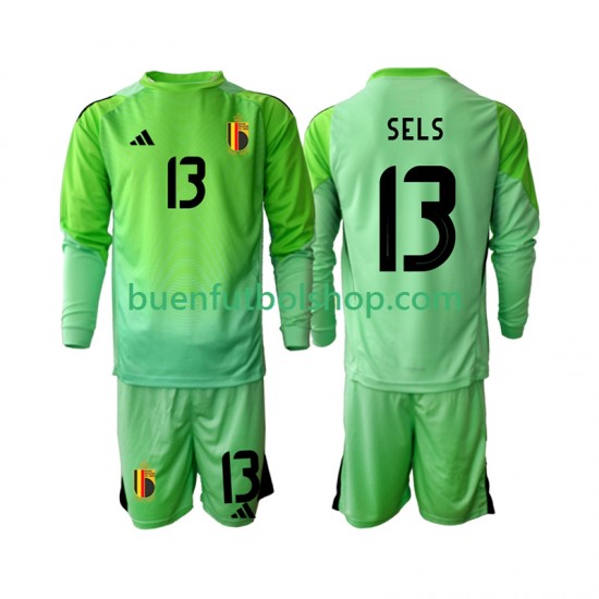 Camiseta de Fútbol Bélgica Portero Matz Sels 13 2025 Primera Equipación Manga Larga Niño Camiseta de Fútbol Bélgica Portero Matz Sels 13 2025 Primera Equipación Manga Larga Niño