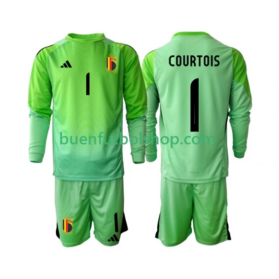 Camiseta de Fútbol Bélgica Portero Thibaut Courtoi 1 2025 Primera Equipación Manga Larga Niño