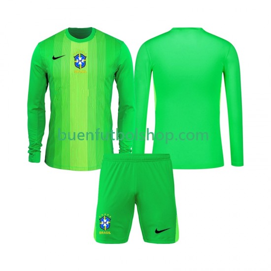 Camiseta de Fútbol Brasil Portero 2026 Primera Equipación Manga Larga Niño