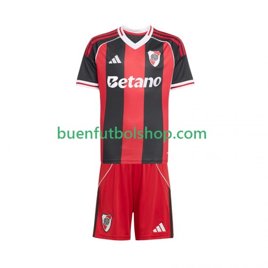 Camiseta de Fútbol CA River Plate 2025-2026 Segunda Equipación Manga Corta Niño