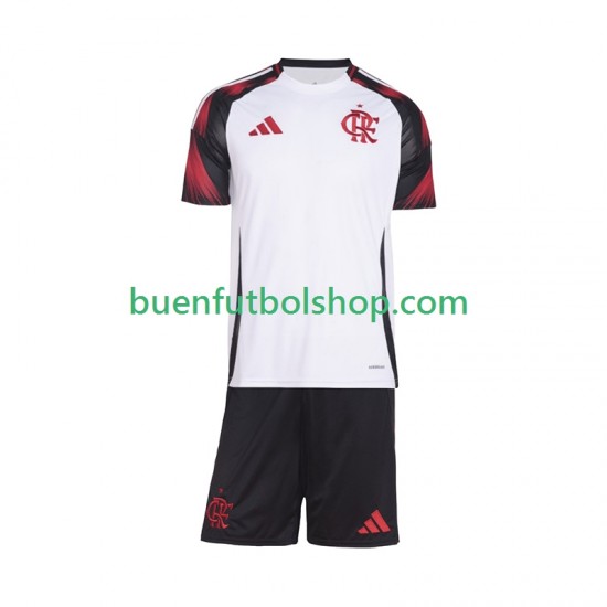 Camiseta de Fútbol CR Flamengo 2025-2026 Segunda Equipación Manga Corta Niño