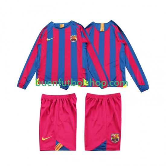 Camiseta de Fútbol FC Barcelona Retro 2005 2006 Primera Equipación Manga Larga Niño Camiseta de Fútbol FC Barcelona Retro 2005 2006 Primera Equipación Manga Larga Niño