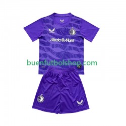 Camiseta de Fútbol Feyenoord Rotterdam Portero 2025-2026 Tercera Equipación Manga Corta Niño