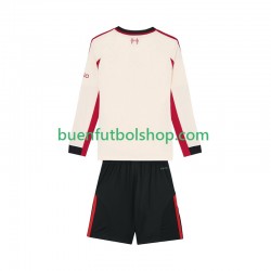 Camiseta de Fútbol Liverpool 2025-2026 Segunda Equipación Manga Larga Niño
