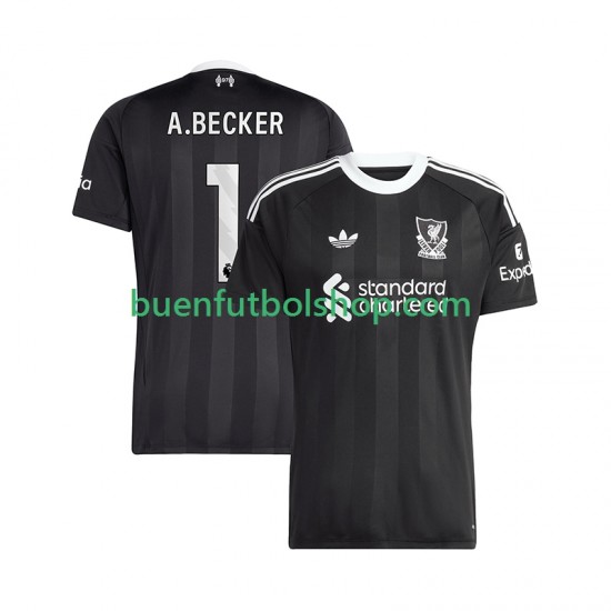 Camiseta de Fútbol Liverpool Portero Alisson Becker 1 2025-2026 Cuarta Equipación Manga Corta Hombre