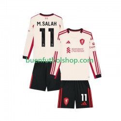 Camiseta de Fútbol Liverpool Mohamed Salah 11 2025-2026 Segunda Equipación Manga Larga Niño