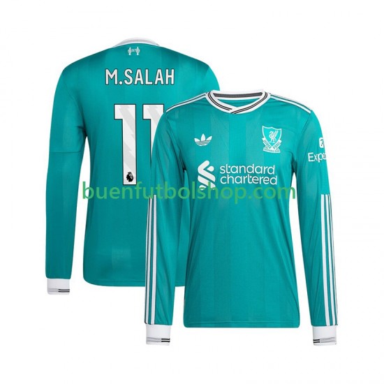 Camiseta de Fútbol Liverpool Mohamed Salah 11 2025-2026 Tercera Equipación Manga Larga Hombre