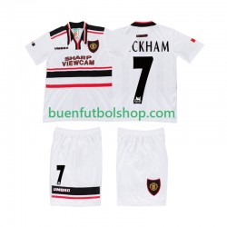 Camiseta de Fútbol Manchester United BECKHAM 7 Retro 1998 Segunda Equipación Manga Corta Niño Camiseta de Fútbol Manchester United BECKHAM 7 Retro 1998 Segunda Equipación Manga Corta Niño