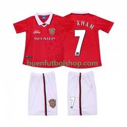 Camiseta de Fútbol Manchester United BECKHAM 7 Retro 1999 2000 Primera Equipación Manga Corta Niño Camiseta de Fútbol Manchester United BECKHAM 7 Retro 1999 2000 Primera Equipación Manga Corta Niño