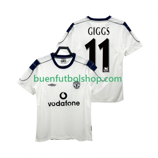 Camiseta de Fútbol Manchester United GIGGS 11 Retro 2000 2001 Segunda Equipación Manga Corta Hombre