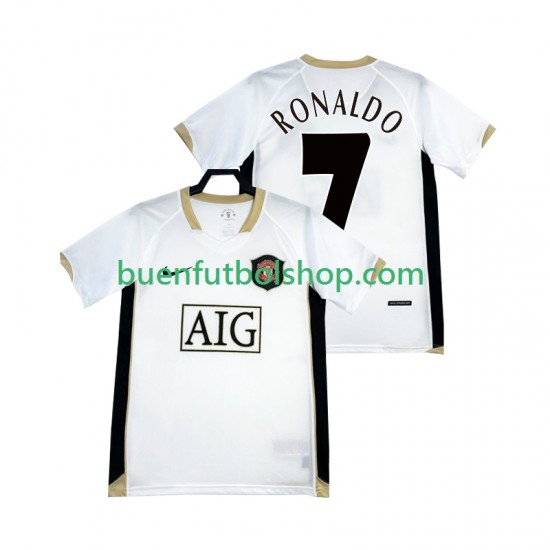 Camiseta de Fútbol Manchester United RONALDO 7 Retro 2006-2007 Segunda Equipación Manga Corta Hombre