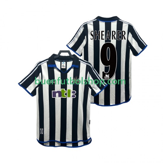 Camiseta de Fútbol Newcastle United SHEARER 9 Retro 2000 2001 Primera Equipación Manga Corta Hombre