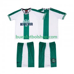 Camiseta de Fútbol Nigeria Retro 1996 Segunda Equipación Manga Corta Niño Camiseta de Fútbol Nigeria Retro 1996 Segunda Equipación Manga Corta Niño