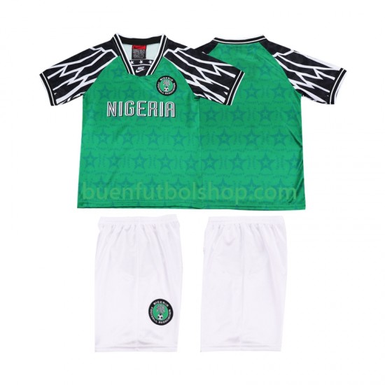 Camiseta de Fútbol Nigeria Retro 1995 Primera Equipación Manga Corta Niño