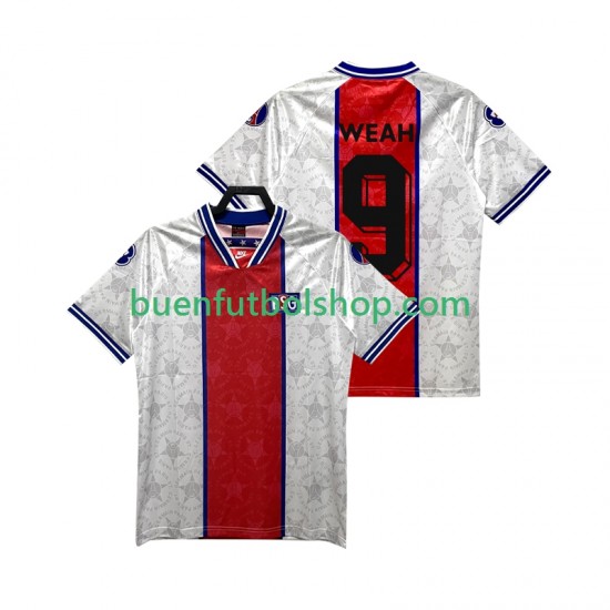 Camiseta de Fútbol Paris Saint-Germain WEAH 9 Retro 1994 1995 Segunda Equipación Manga Corta Hombre