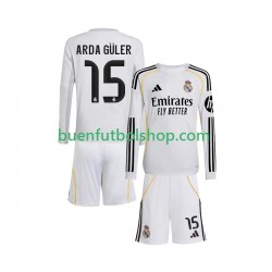 Camiseta de Fútbol Real Madrid Arda Guler 15 2025-2026 Primera Equipación Manga Larga Niño Camiseta de Fútbol Real Madrid Arda Guler 15 2025-2026 Primera Equipación Manga Larga Niño