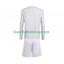 Camiseta de Fútbol Real Madrid 2025-2026 Primera Equipación Manga Larga Niño