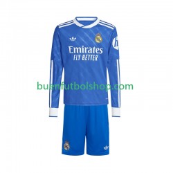 Camiseta de Fútbol Real Madrid 2025-2026 Tercera Equipación Manga Larga Niño