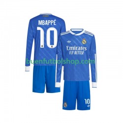 Camiseta de Fútbol Real Madrid Kylian Mbappe 10 2025-2026 Tercera Equipación Manga Larga Niño