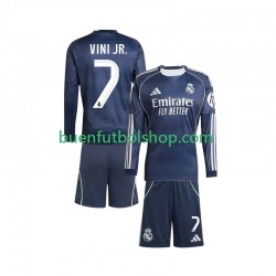 Camiseta de Fútbol Real Madrid Vinicius Junior 7 2025-2026 Segunda Equipación Manga Larga Niño Camiseta de Fútbol Real Madrid Vinicius Junior 7 2025-2026 Segunda Equipación Manga Larga Niño