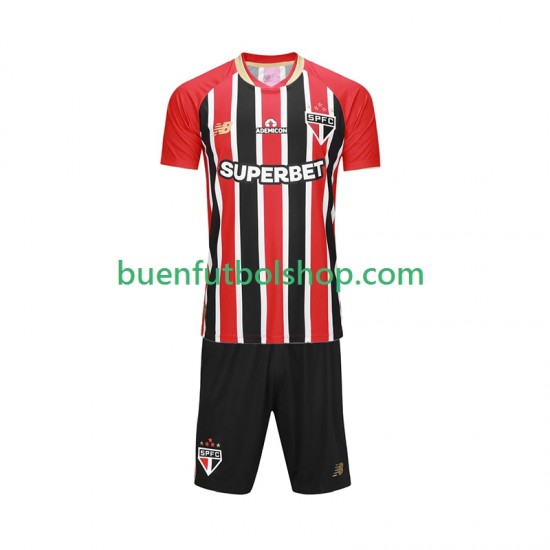 Camiseta de Fútbol Sao Paulo 2025-2026 Segunda Equipación Manga Corta Niño