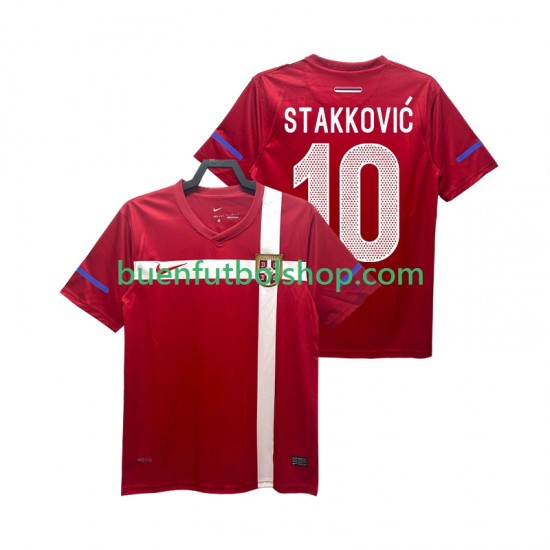 Camiseta de Fútbol Serbia STAKKOVIC 10 Retro 2010 Primera Equipación Manga Corta Hombre