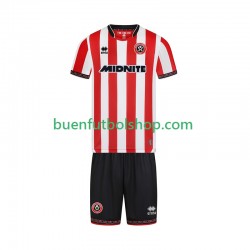Camiseta de Fútbol Sheffield United 2025-2026 Primera Equipación Manga Corta Niño