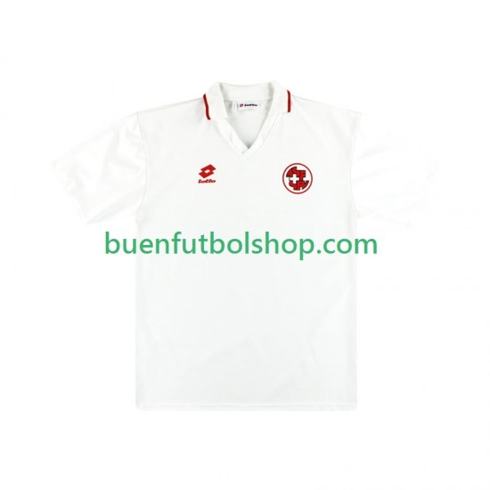 Camiseta de Fútbol Suiza Retro 1994 Segunda Equipación Manga Corta Hombre