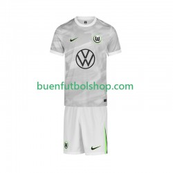 Camiseta de Fútbol VfL Wolfsburg 2025-2026 Segunda Equipación Manga Corta Niño