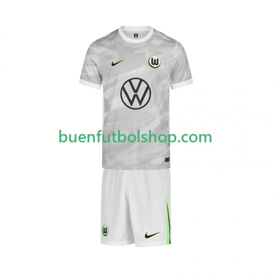 Camiseta de Fútbol VfL Wolfsburg 2025-2026 Segunda Equipación Manga Corta Niño