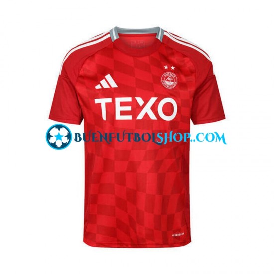 Camiseta de Fútbol Aberdeen 2024-2025 Primera Equipación Rojo Manga Corta Hombre