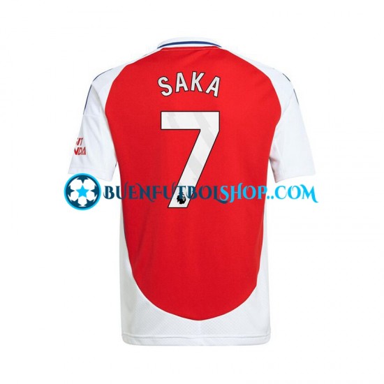 Camiseta de Fútbol Arsenal Bukayo Saka 7 2024-2025 Primera Equipación Rojo Manga Corta Hombre