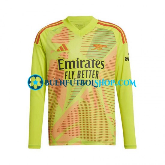 Camiseta de Fútbol Arsenal Portero 2024-2025 Primera Equipación Amarillo Manga Larga Hombre