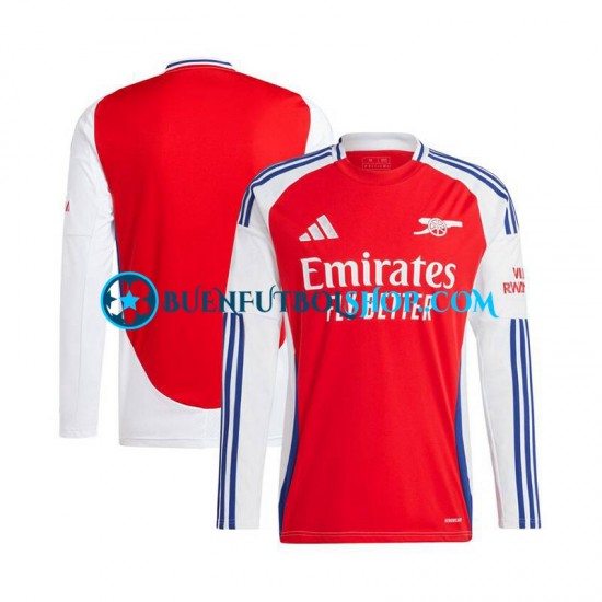 Camiseta de Fútbol Arsenal 2024-2025 Primera Equipación Rojo Manga Larga Hombre