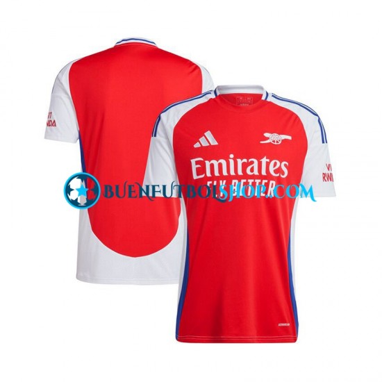 Camiseta de Fútbol Arsenal 2024-2025 Primera Equipación Rojo Manga Corta Hombre