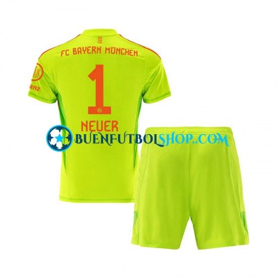 Camiseta de Fútbol Bayern de Múnich Portero Manuel Neuer 1 2024-2025 Primera Equipación Manga Corta Niño