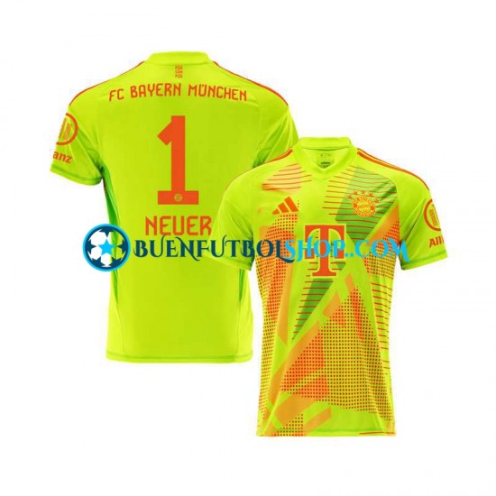 Camiseta de Fútbol Bayern de Múnich Portero Manuel Neuer 1 2024-2025 Primera Equipación Manga Corta Hombre